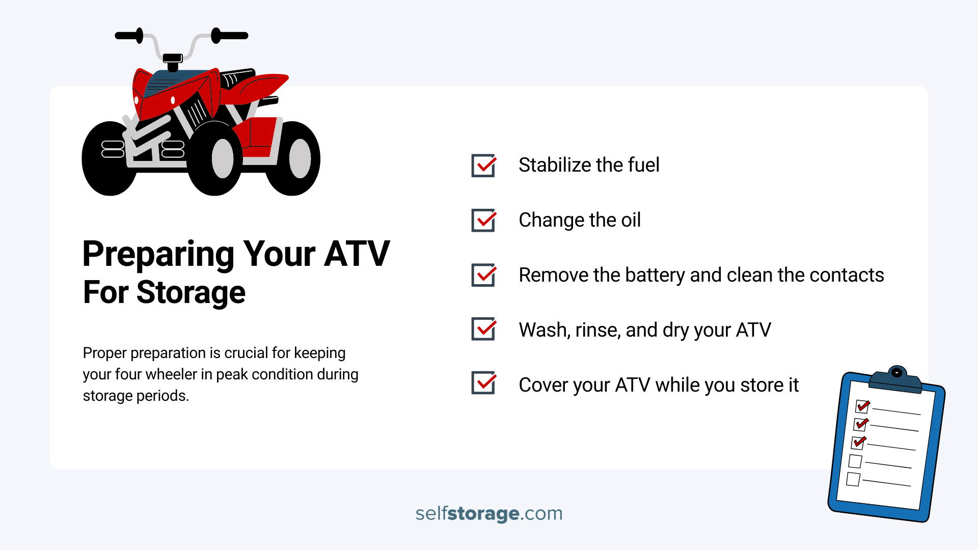Preparing Your ATV for Storage