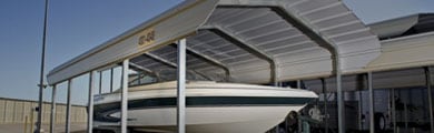Photo of outdoor boat storage unit